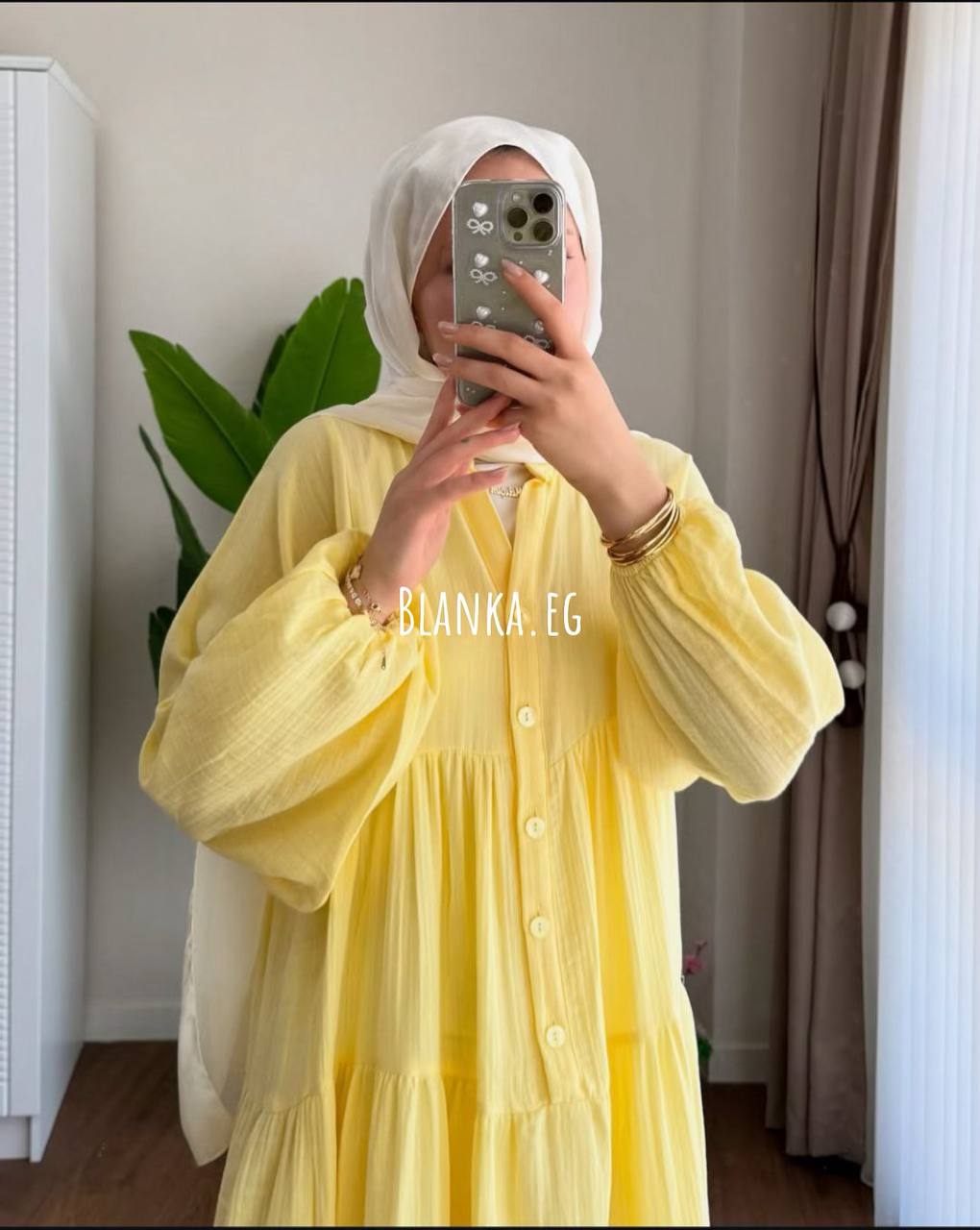 فستان ضبل قطن بزراير