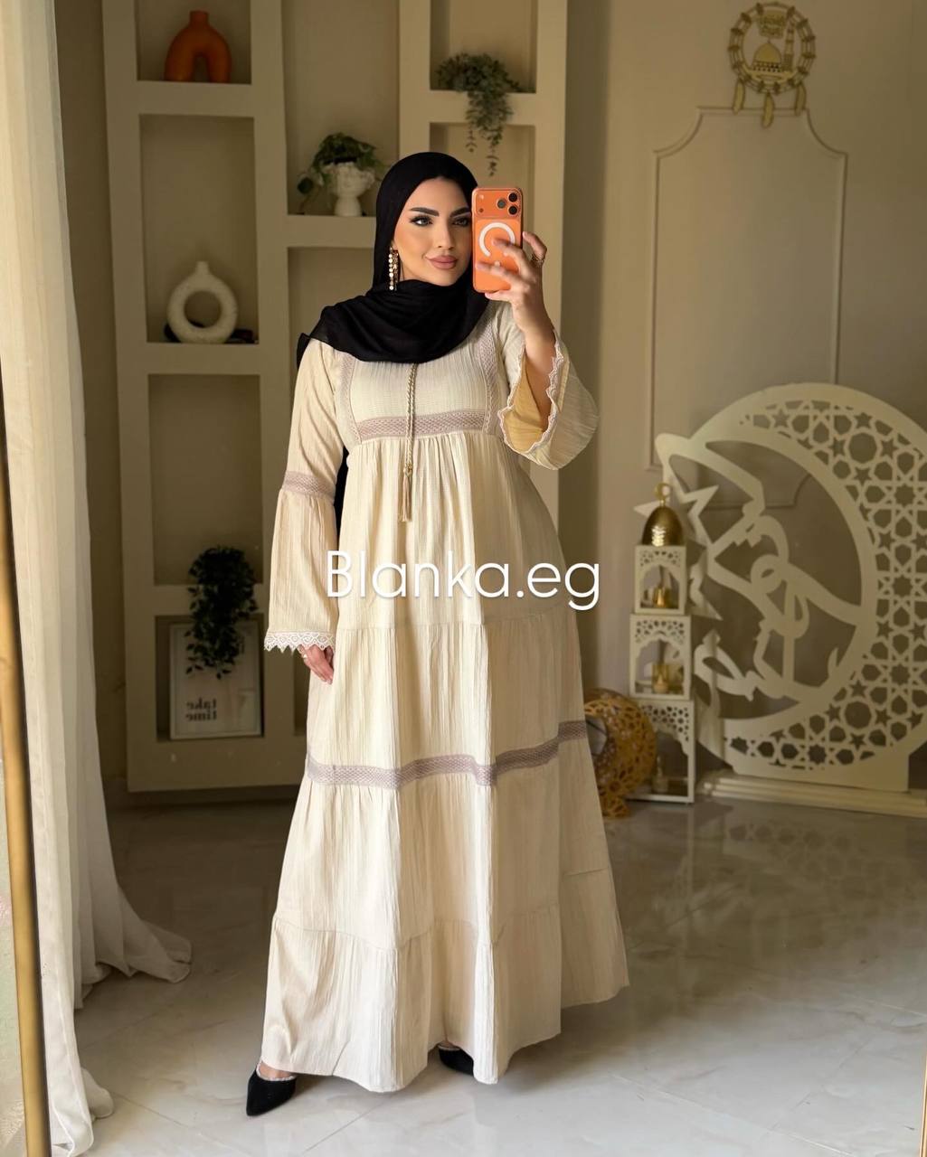 فستان فرسكا كتان بتصميم أنيق وعصري