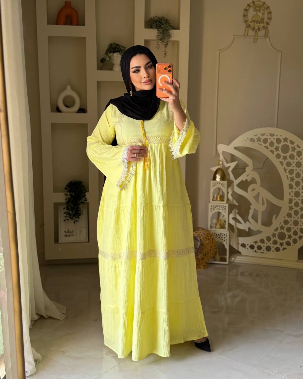 فستان فرسكا كتان بتصميم أنيق وعصري