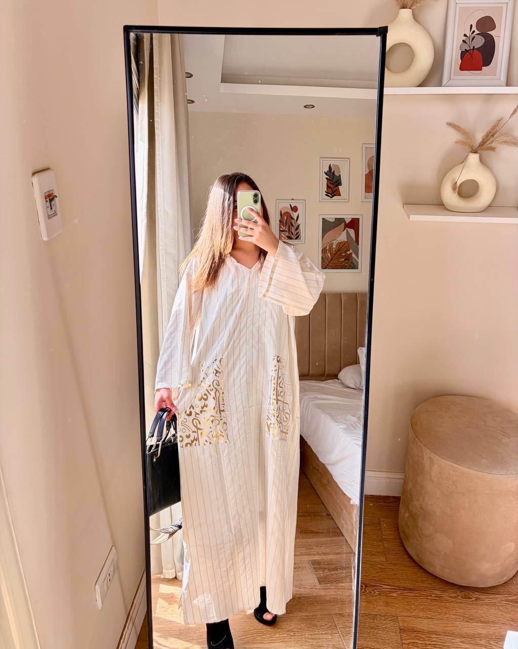 موديل كتان إيطالي بطباعة دهبي