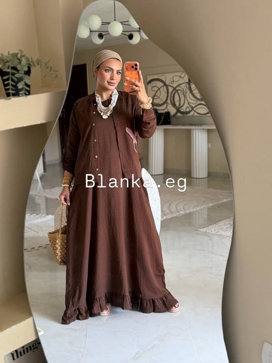 سوت مكونة من فستان بيزيك بسيط وبلوزة أنيقة مشغول Handmade