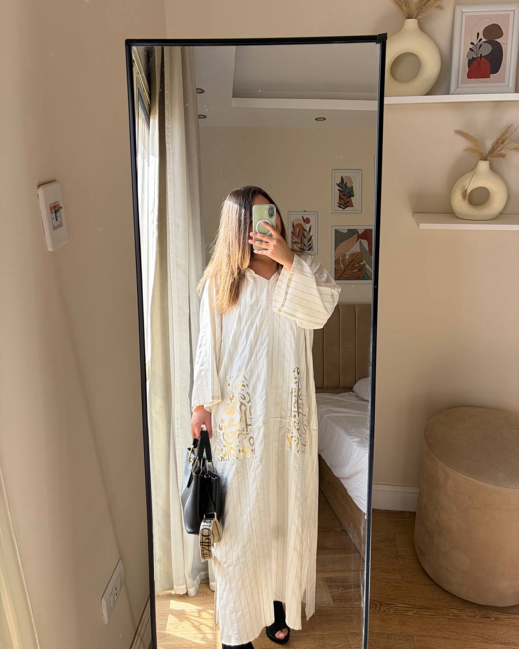 موديل كتان إيطالي بطباعة دهبي