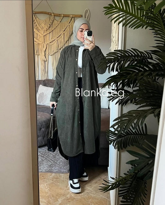 شميز طويل مضلع قطيفه