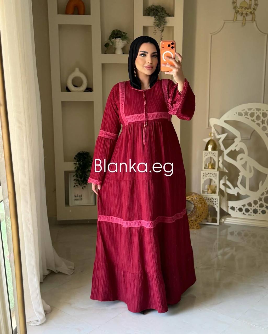 فستان فرسكا كتان بتصميم أنيق وعصري