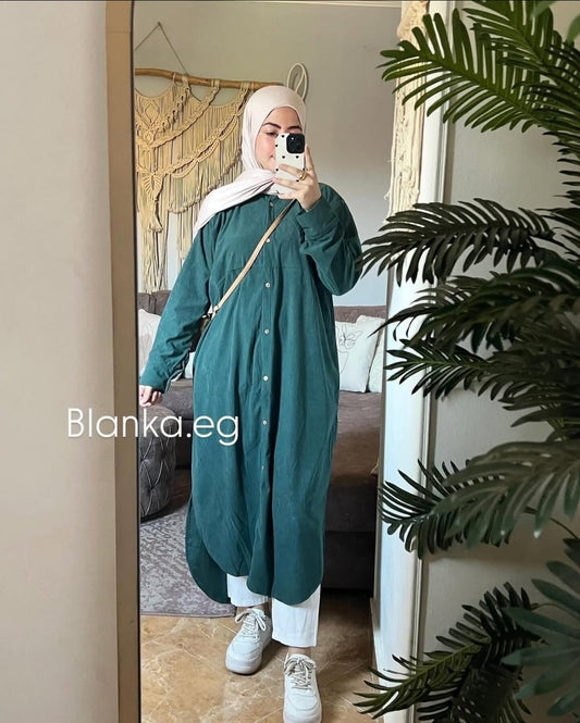 شميز طويل مضلع قطيفه