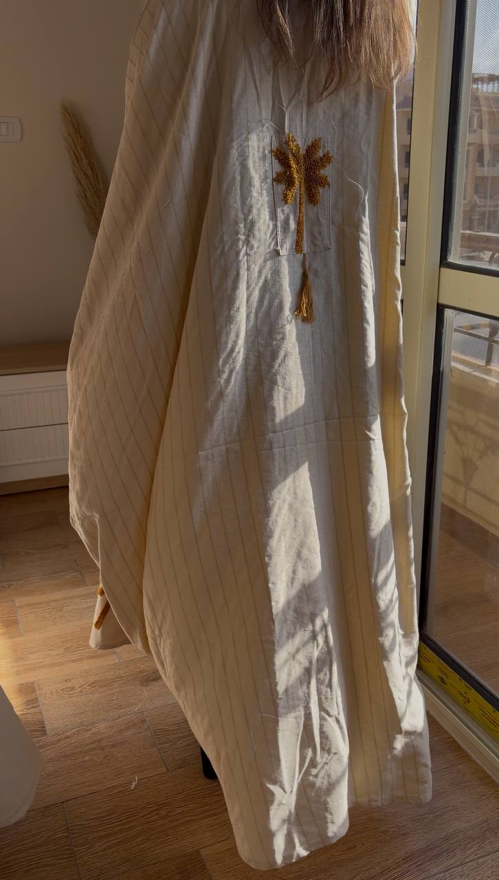 ملحفه كتان تركي بتطريز بارز