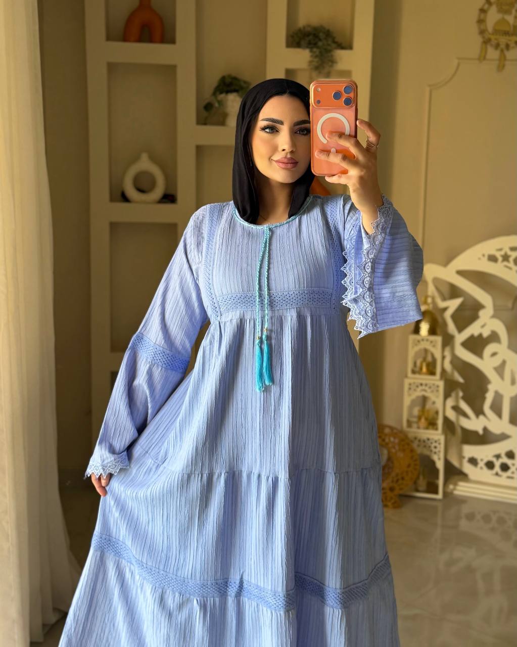 فستان فرسكا كتان بتصميم أنيق وعصري