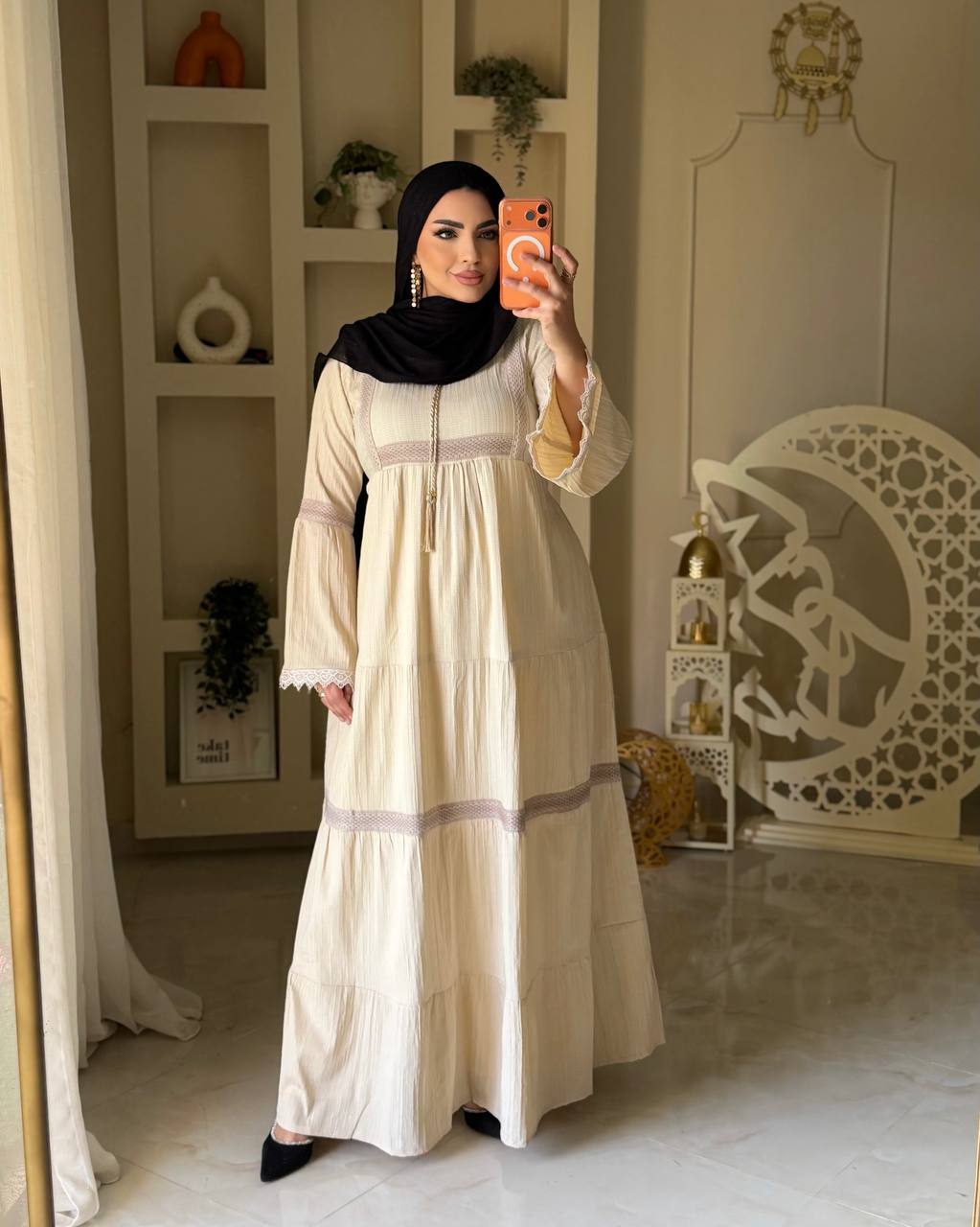 فستان فرسكا كتان بتصميم أنيق وعصري