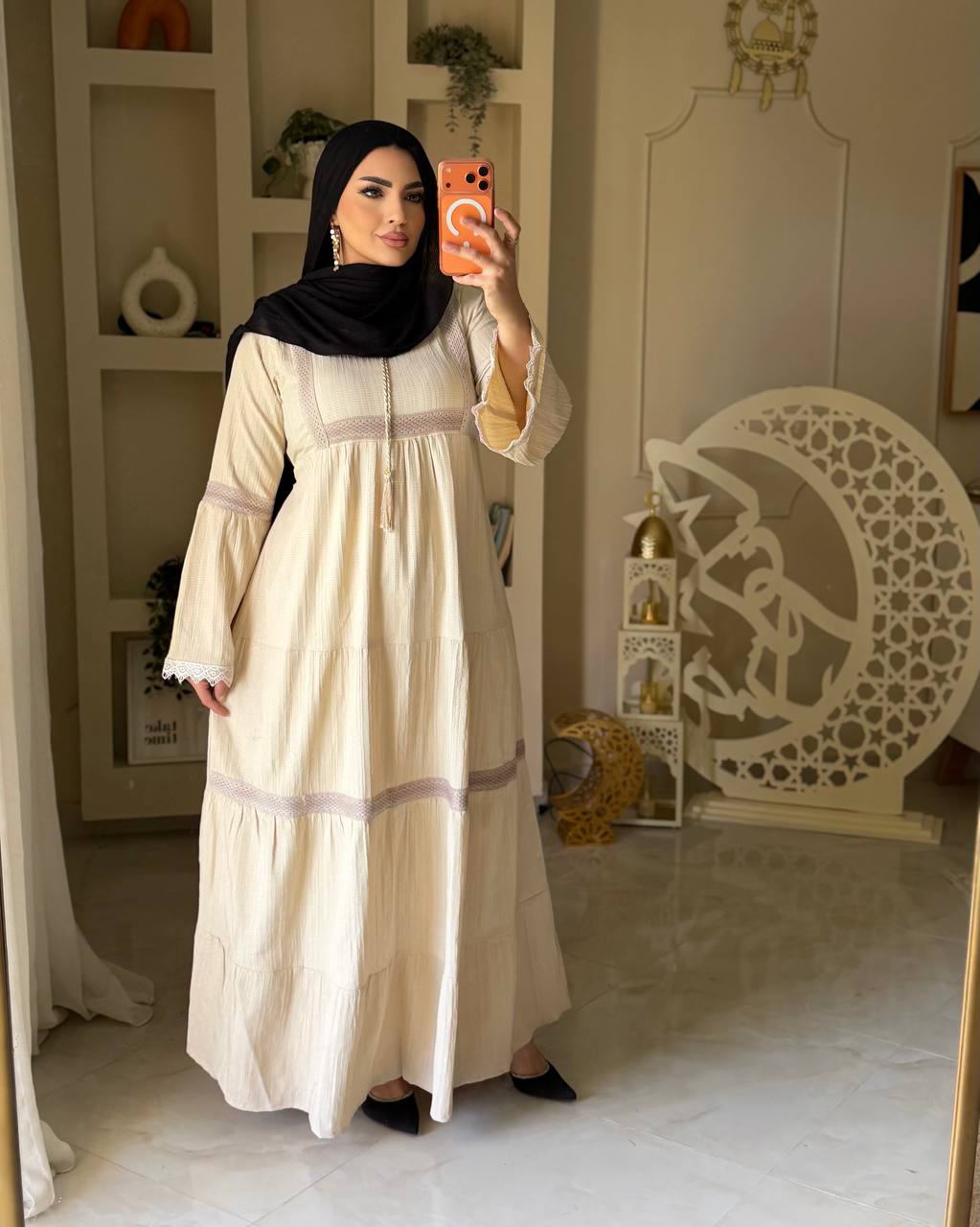 فستان فرسكا كتان بتصميم أنيق وعصري