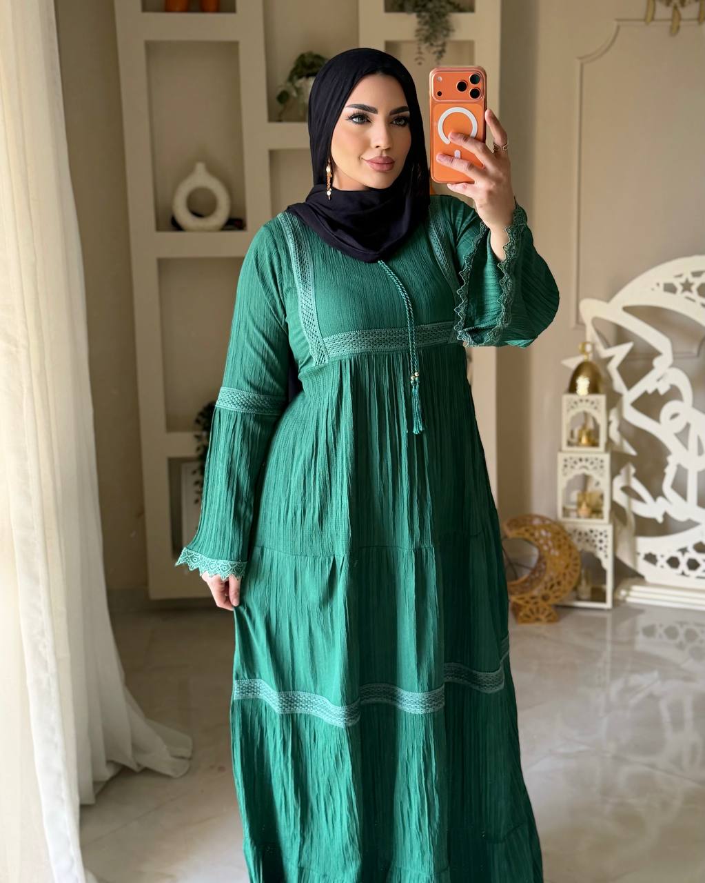 فستان فرسكا كتان بتصميم أنيق وعصري