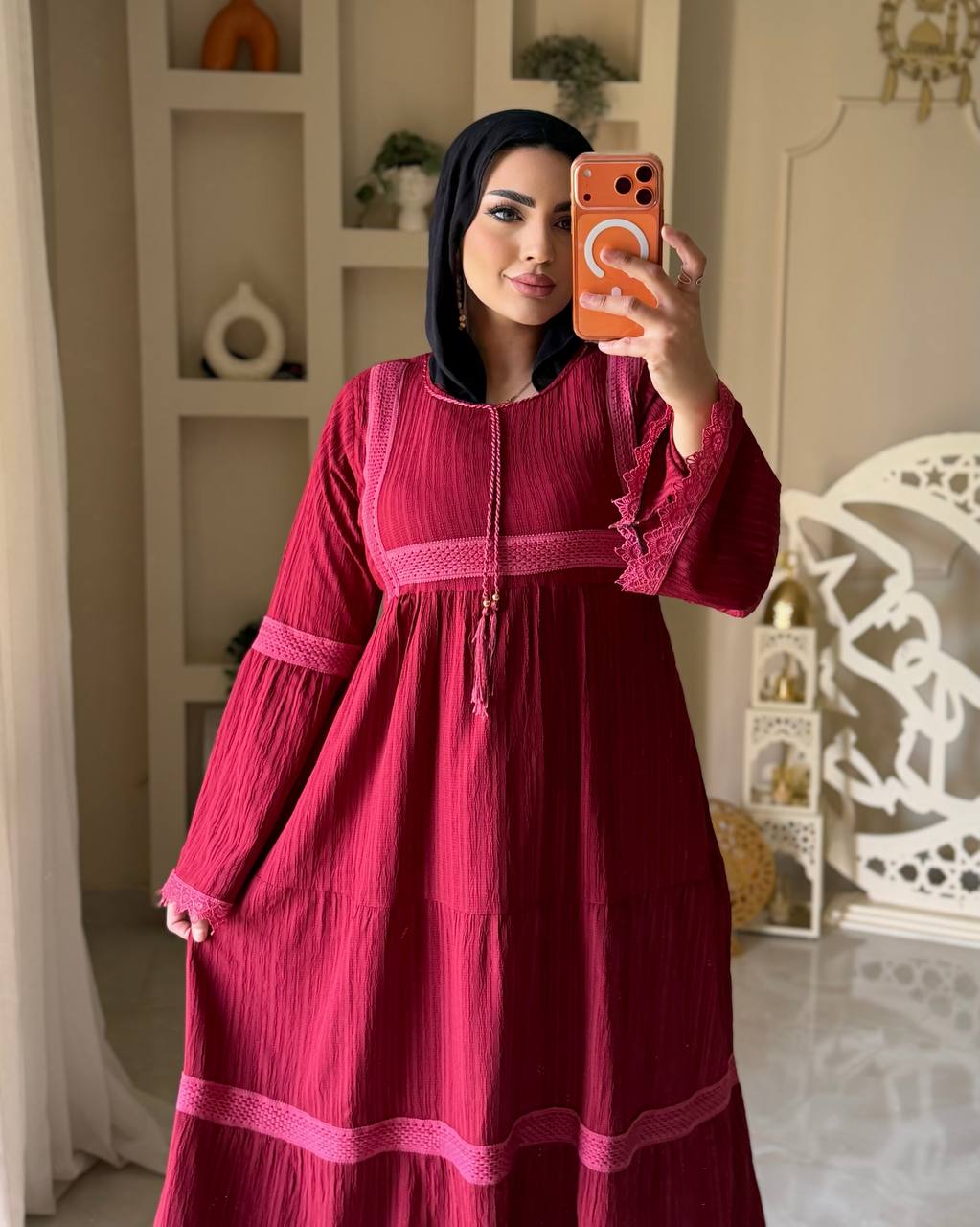 فستان فرسكا كتان بتصميم أنيق وعصري