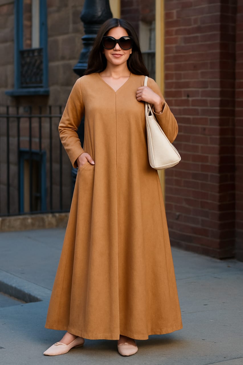 فستان شمواه سويدي ضبل كلوش