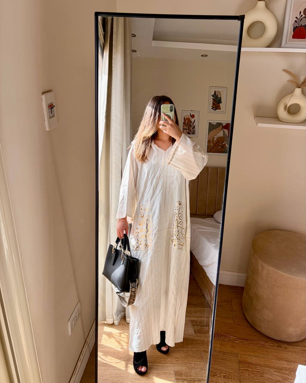 موديل كتان إيطالي بطباعة دهبي