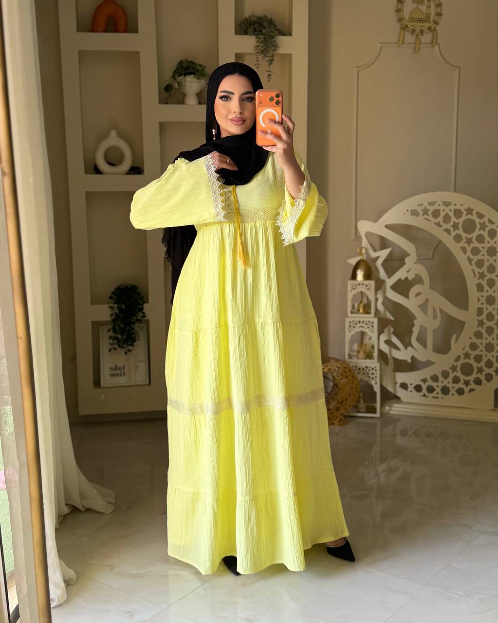 فستان فرسكا كتان بتصميم أنيق وعصري