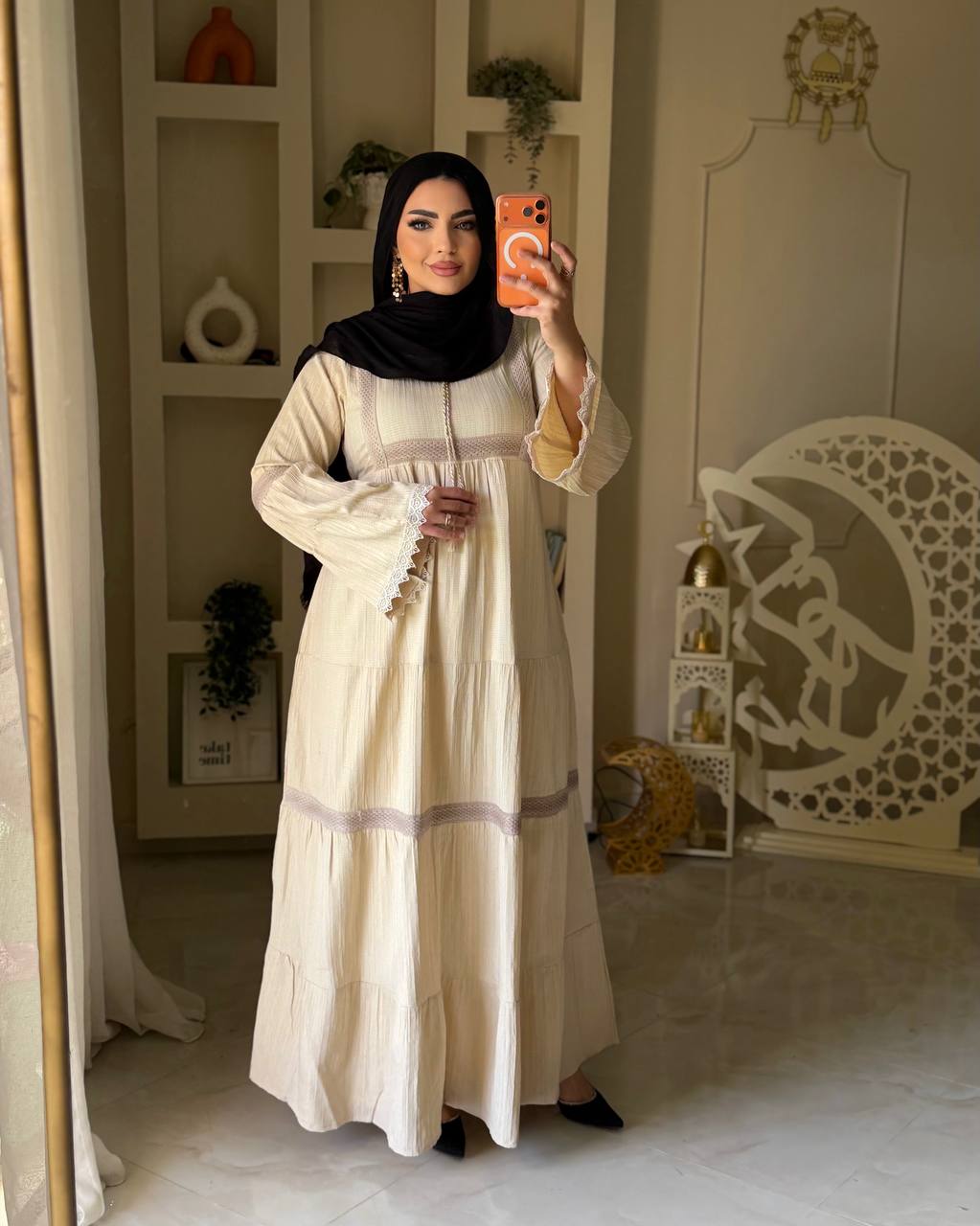 فستان فرسكا كتان بتصميم أنيق وعصري