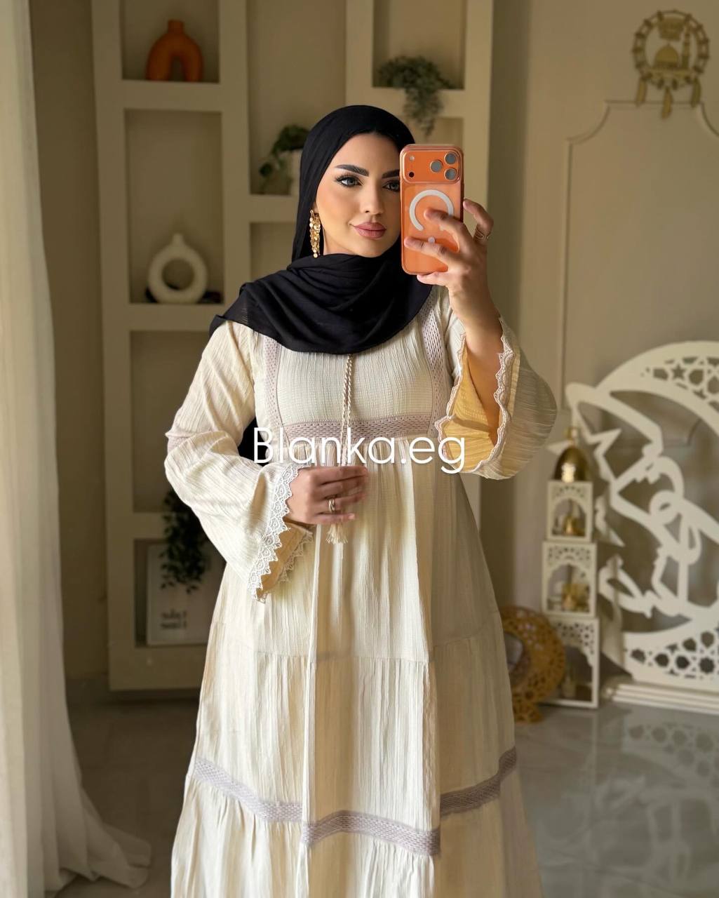 فستان فرسكا كتان بتصميم أنيق وعصري