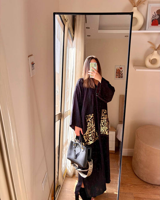 موديل كتان إيطالي بطباعة دهبي