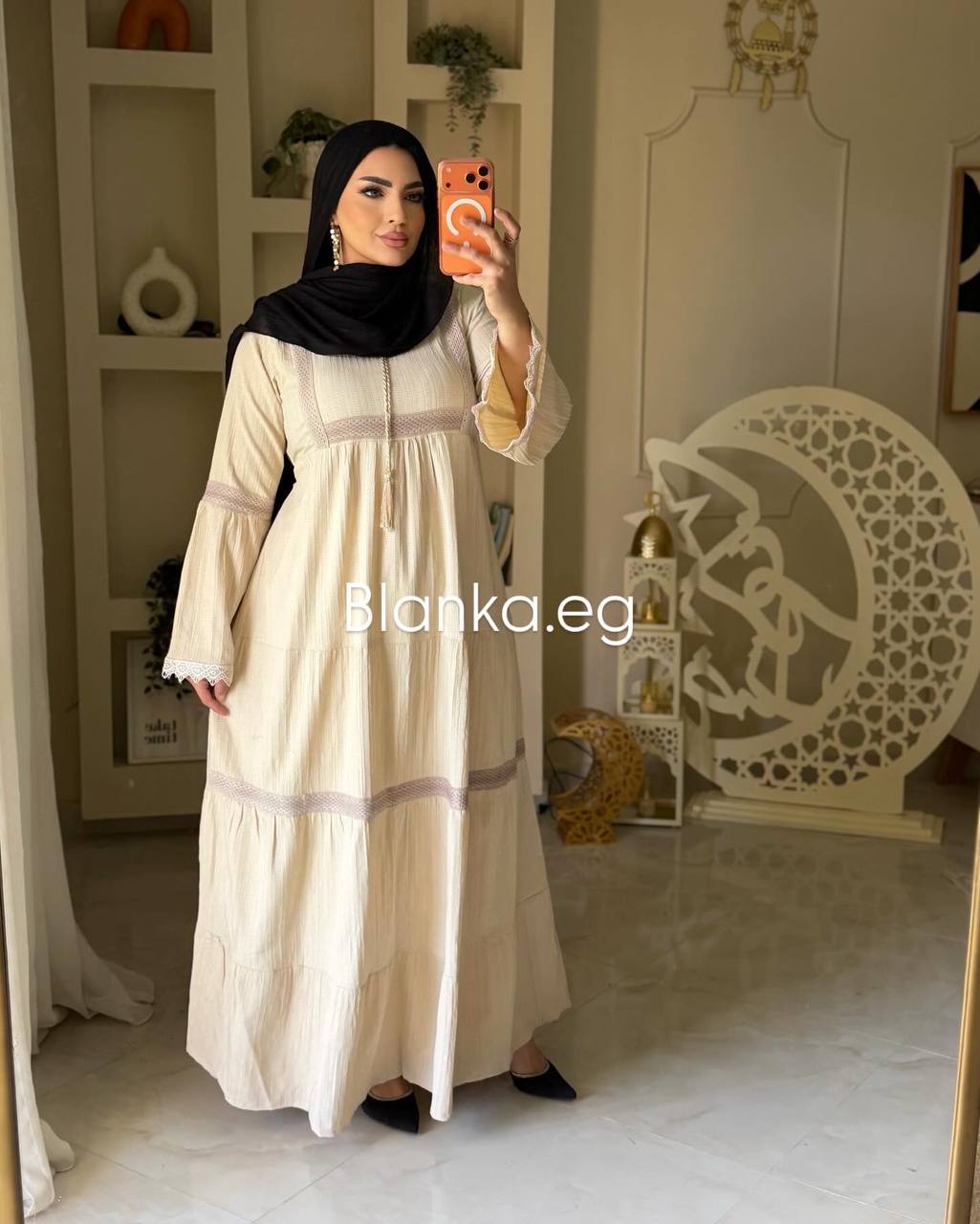 فستان فرسكا كتان بتصميم أنيق وعصري