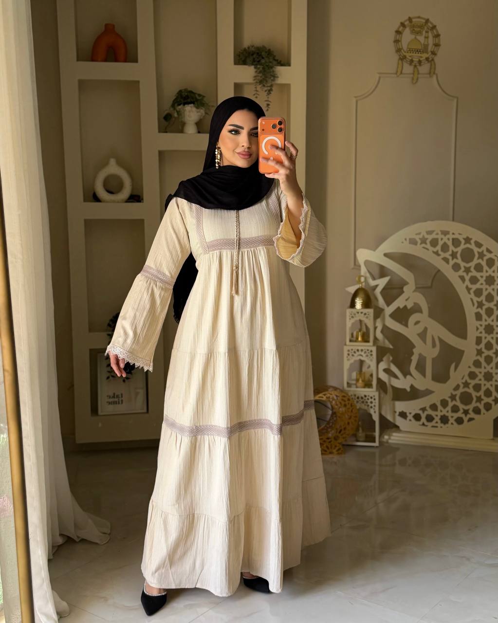 فستان فرسكا كتان بتصميم أنيق وعصري