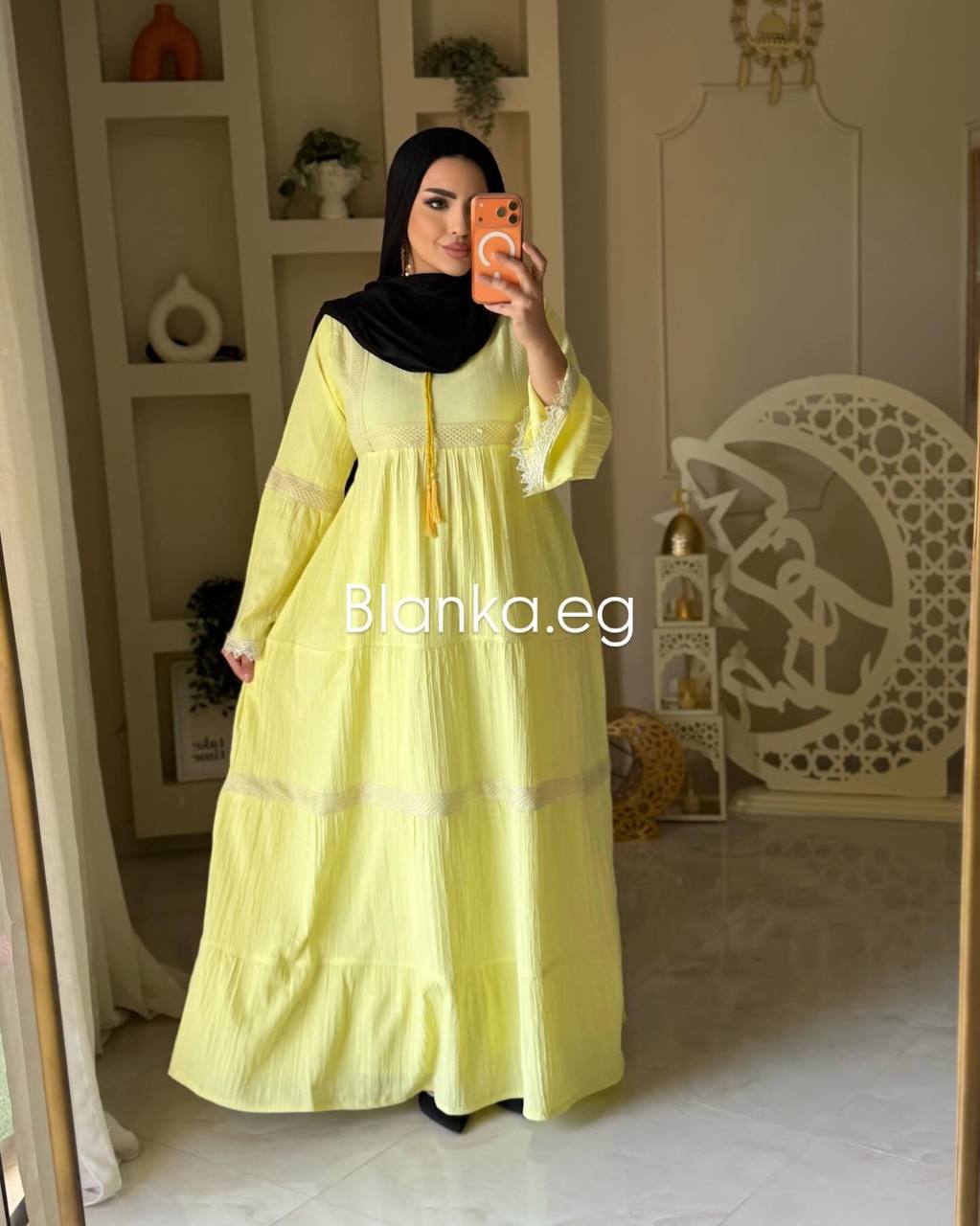 فستان فرسكا كتان بتصميم أنيق وعصري