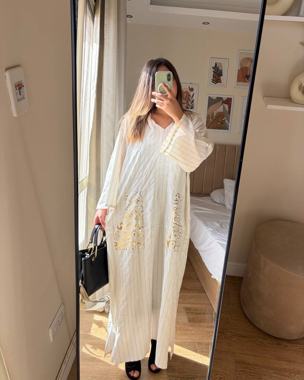 موديل كتان إيطالي بطباعة دهبي